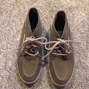 Sperry canvas high top boat shoe